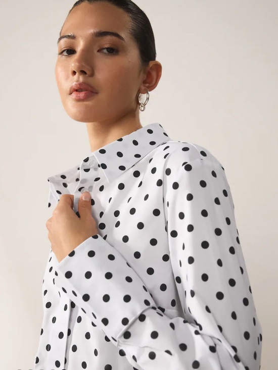 LOFT Tops - LOFT Polka Dot Shirt - Black and White